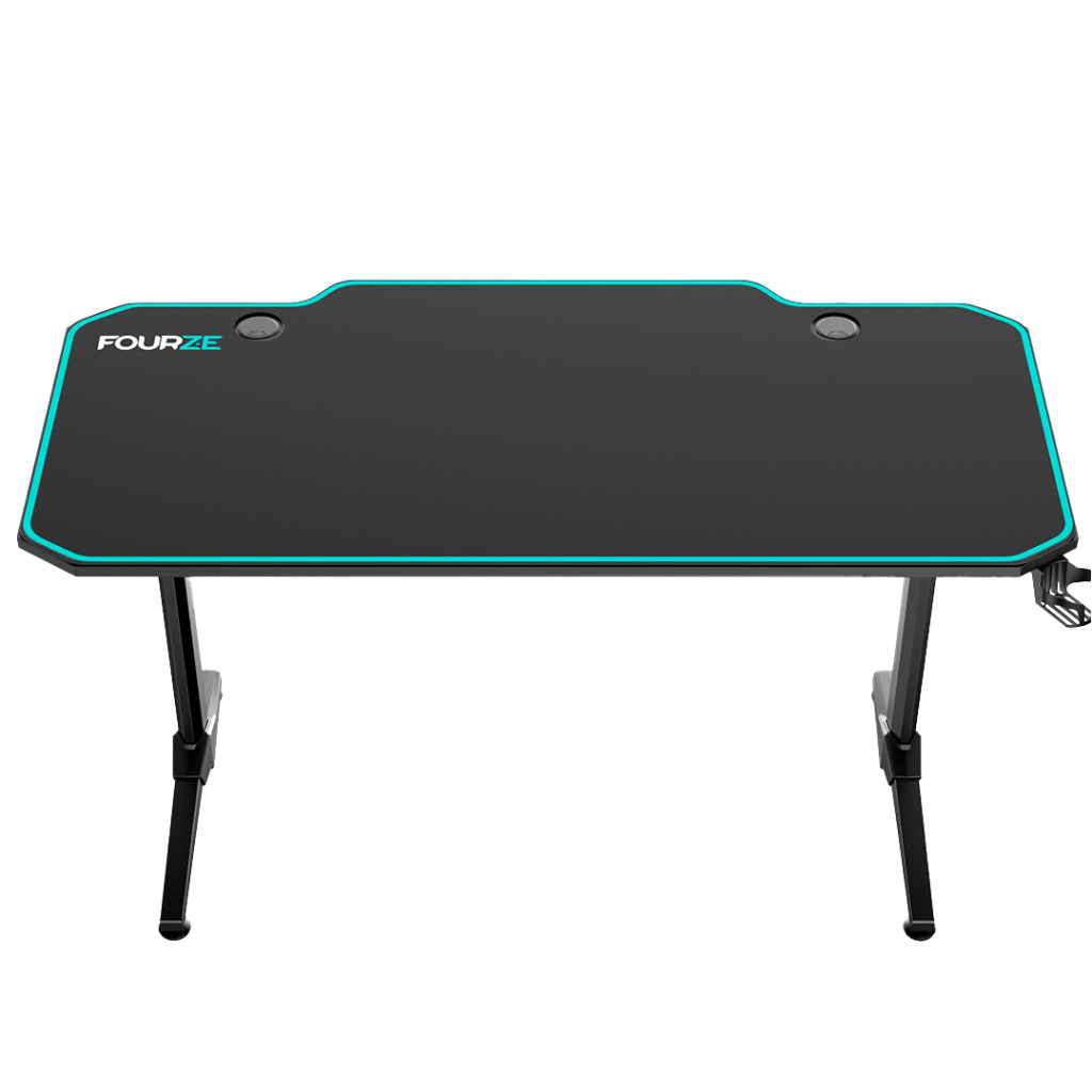 FOURZE D1400 Cyan Gaming Desk product image seen from the front top