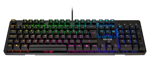 FOURZE GK130 Red Switch Mechanical Gaming Keyboard product image seen from the front with RGB